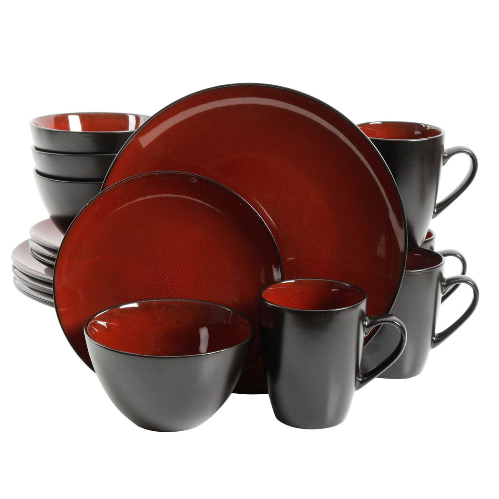 Gibson Soho Lounge Round 16-Piece Dinnerware Set - Blue