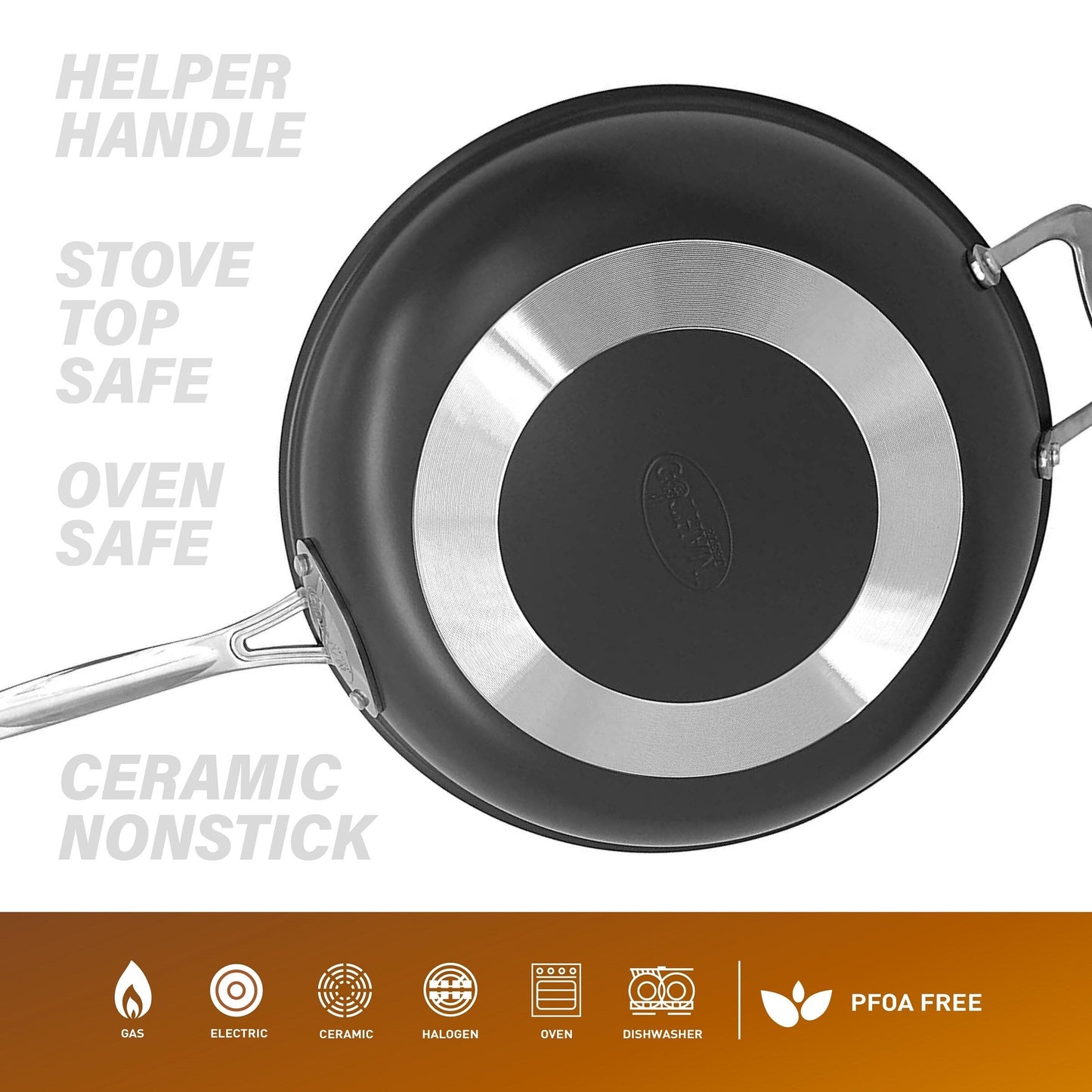 Gotham Steel 12.5 Nonstick Fry Pan with Stay Cool Handle