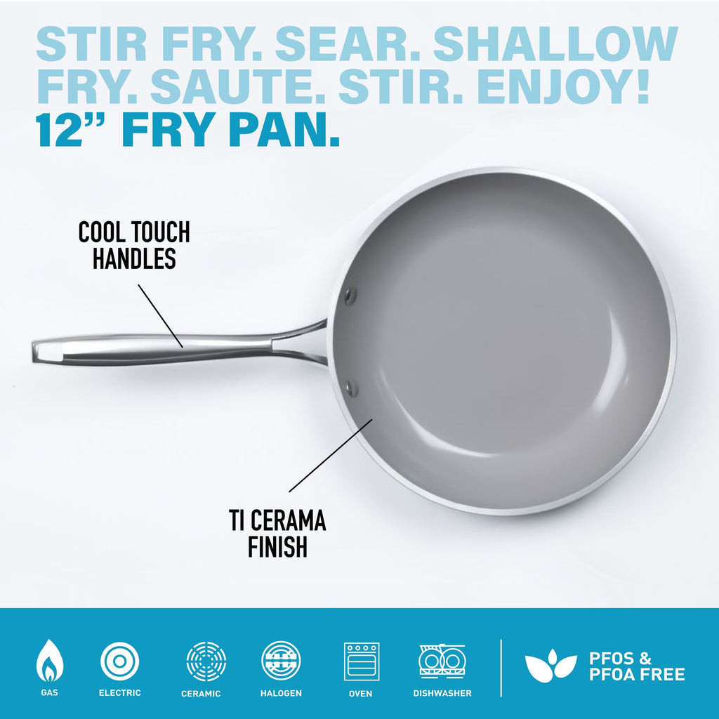 Gotham Steel Aqua Blue 12 Nonstick Fry Pan with Stay Cool Handle