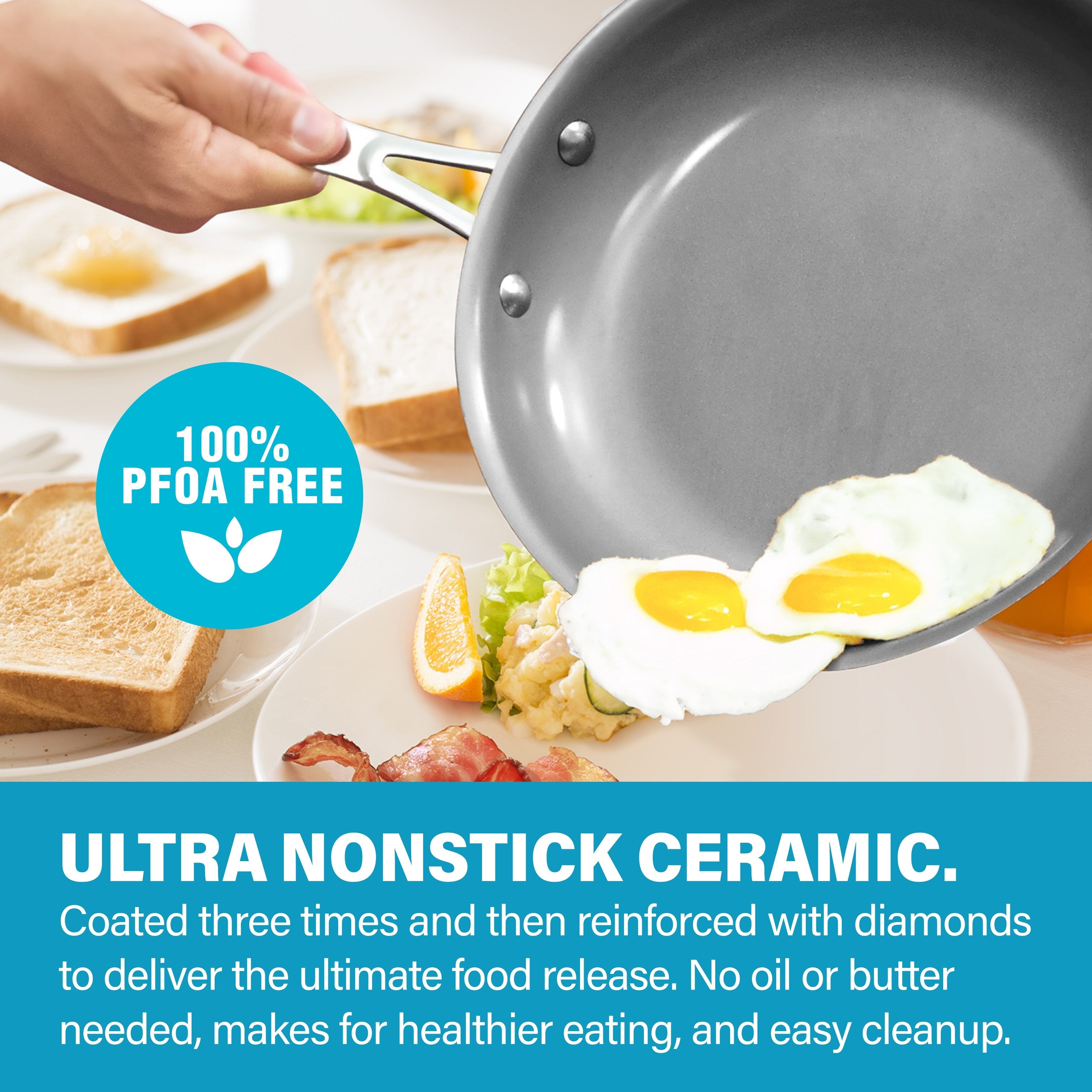 Gotham Steel Aqua Blue 12 Nonstick Fry Pan with Stay Cool Handle
