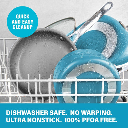 Gotham Steel Aqua Blue 8 Nonstick Fry Pan with Stay Cool Handle.