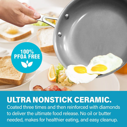 Gotham Steel Aqua Blue 8 Nonstick Fry Pan with Stay Cool Handle.