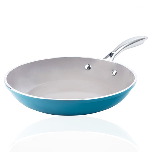 Gotham Steel Aqua Blue 8 Nonstick Fry Pan with Stay Cool Handle.