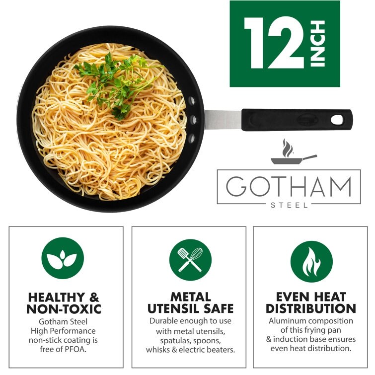 Gotham Steel Professional Series NSF Fry Pan with Removeable Rubber Handle