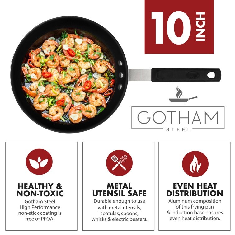 Gotham Steel Professional Series NSF Fry Pan with Removeable Rubber Handle