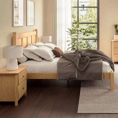 Grain Wood Furniture Shaker Solid Wood Panel Platform Bed