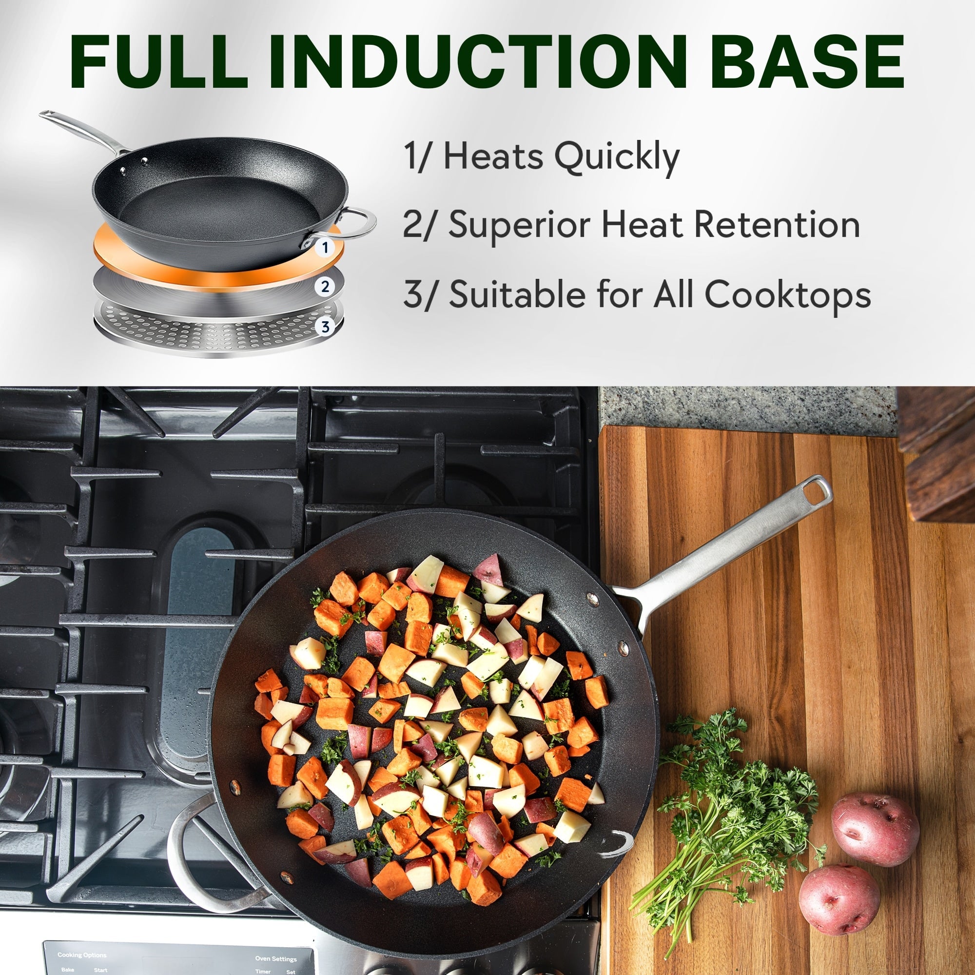 Granitestone Armor Max 14'' Ultra Durable Nonstick Family Pan with Lid