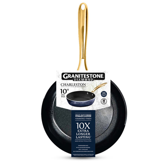 Granitestone Charleston Hammered 10 Inch Nonstick Navy Frying Pan