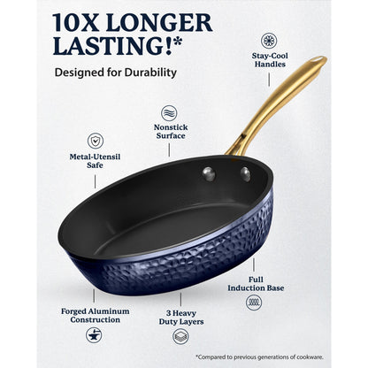 Granitestone Charleston Hammered 15 Piece Nonstick Cookware Set