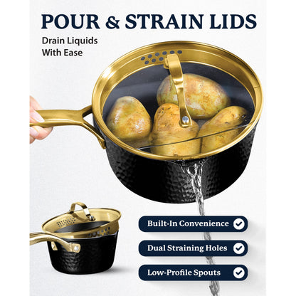 Granitestone Charleston Hammered 15 Piece Nonstick Cookware Set