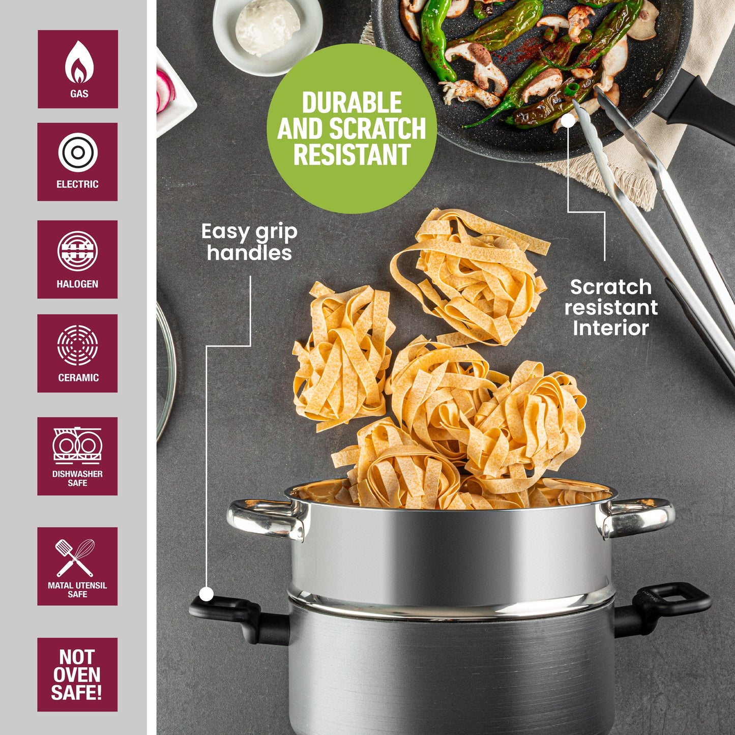 Granitestone Pro Premier Hard Anodized 13 Piece Nonstick Cookware Set