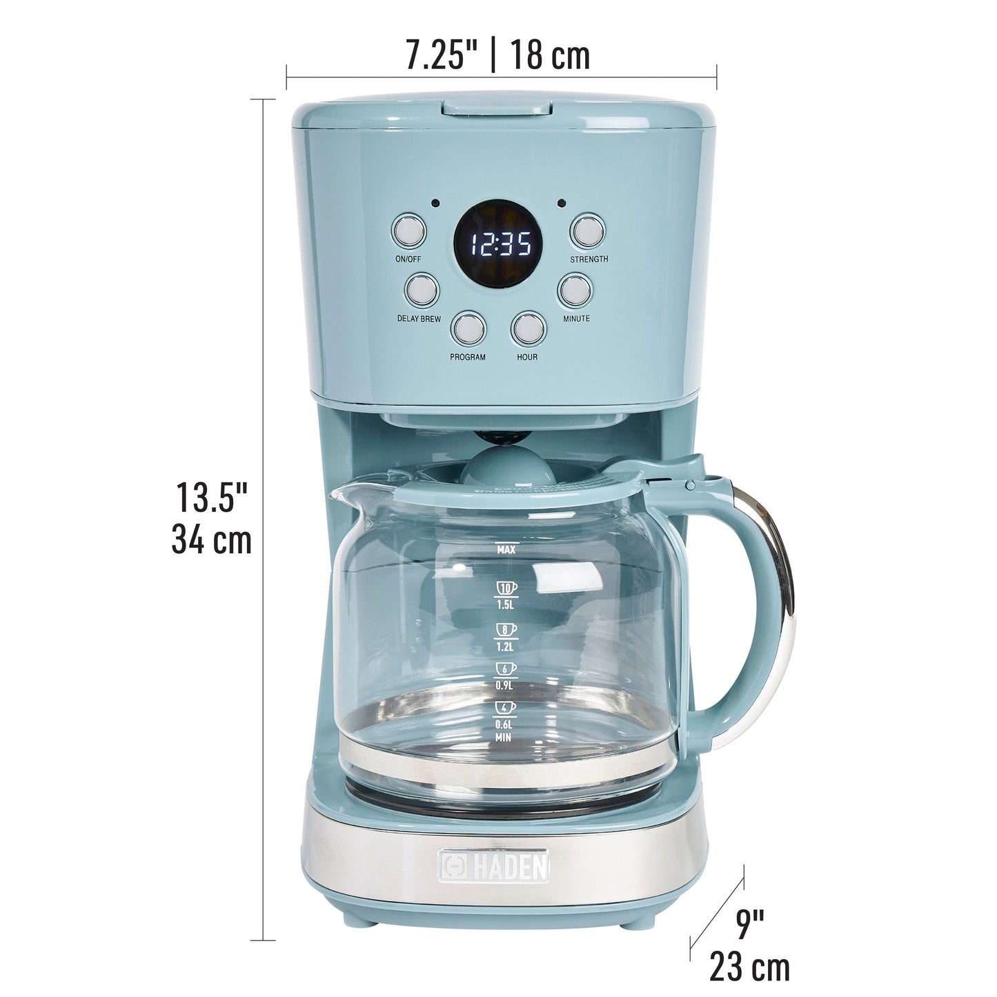 HADEN Sky Blue Brighton 12-Cup Programmable Coffee Maker