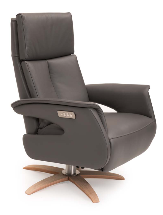 Fauteuil inclinable en cuir gris Billund