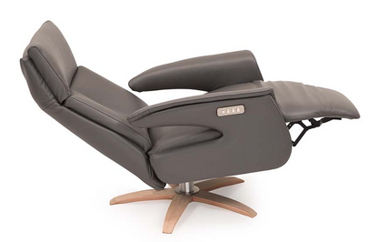Fauteuil inclinable en cuir gris Billund