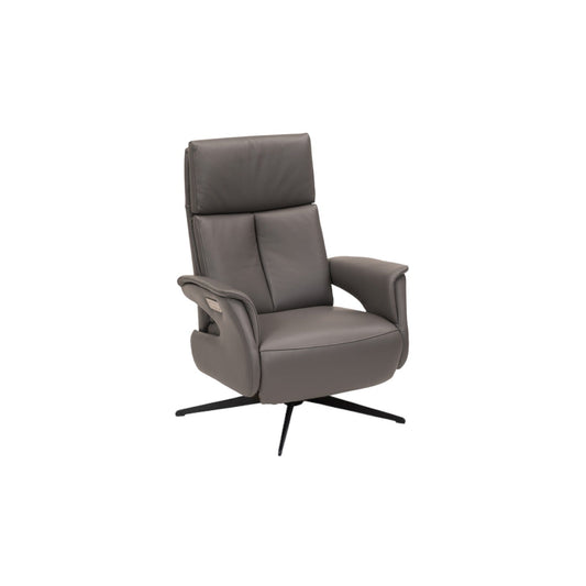 Fauteuil inclinable en cuir gris Billund