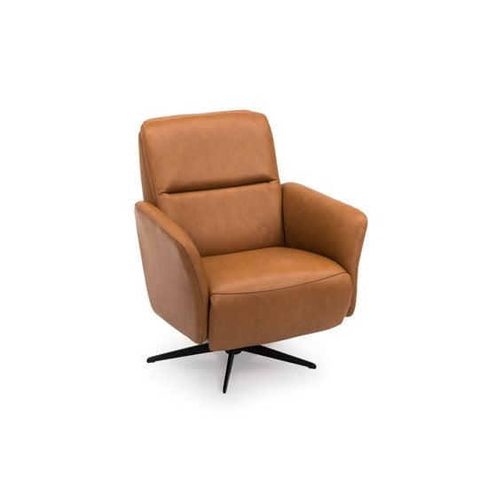 Fauteuil inclinable électrique Riva en cuir cognac