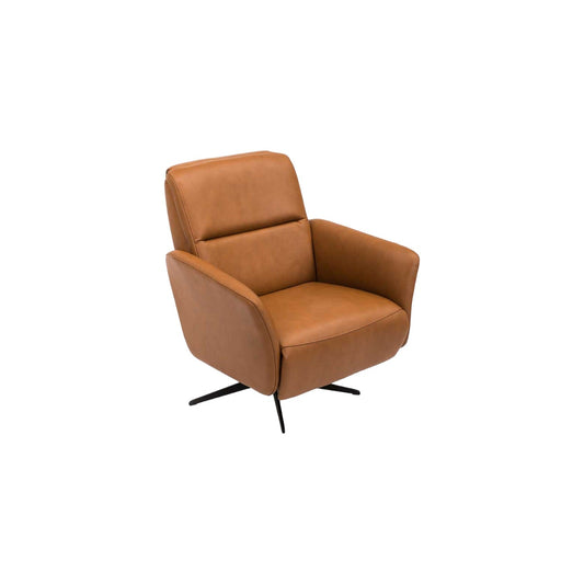 Fauteuil inclinable électrique Riva en cuir cognac