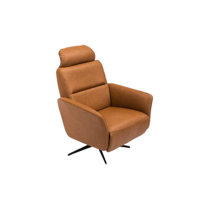 Fauteuil inclinable électrique Riva en cuir cognac