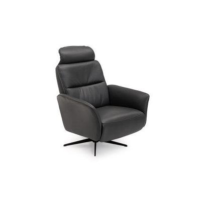 Fauteuil inclinable électrique en cuir gris Riva