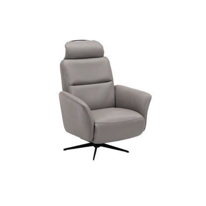Fauteuil inclinable électrique en cuir gris Riva