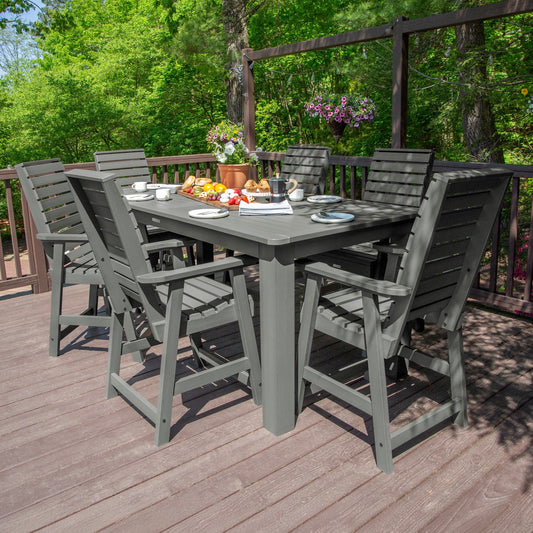 HIGHWOOD 7-Piece Counter Height Outdoor Dining Set - 42 x 84 Table