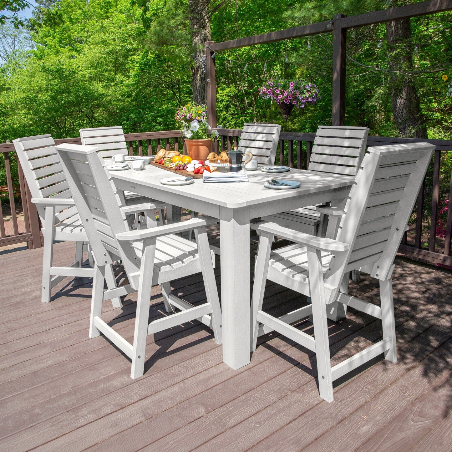 HIGHWOOD 7-Piece Counter Height Outdoor Dining Set - 42 x 84 Table