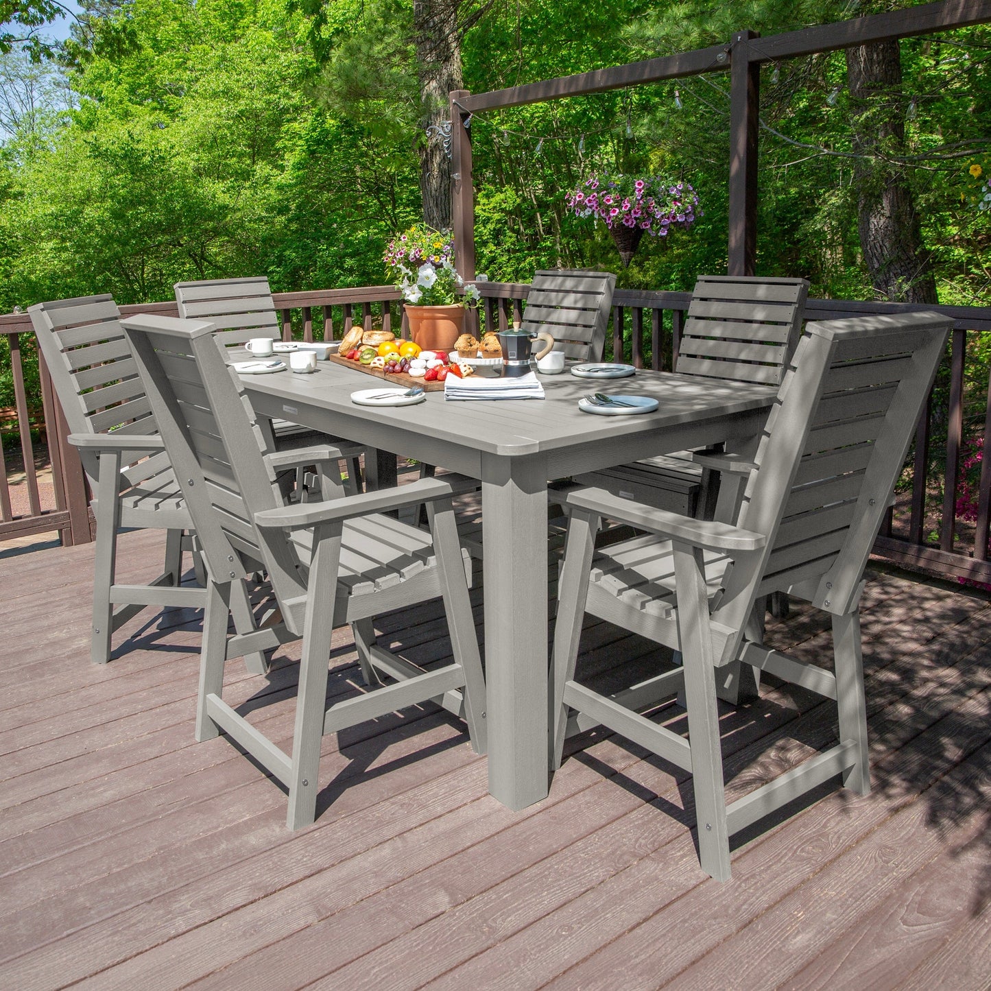 HIGHWOOD 7-Piece Counter Height Outdoor Dining Set - 42 x 84 Table