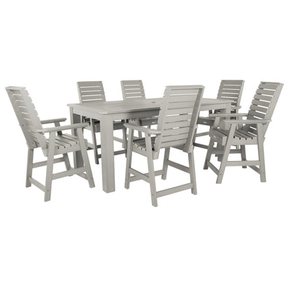 HIGHWOOD 7-Piece Counter Height Outdoor Dining Set - 42 x 84 Table