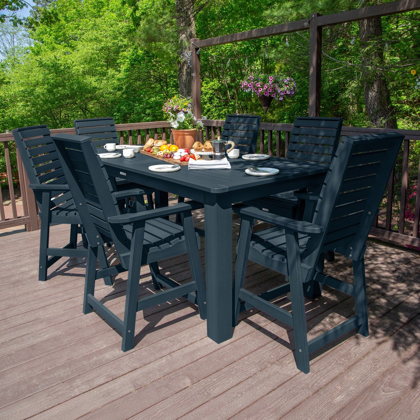 HIGHWOOD 7-Piece Counter Height Outdoor Dining Set - 42 x 84 Table