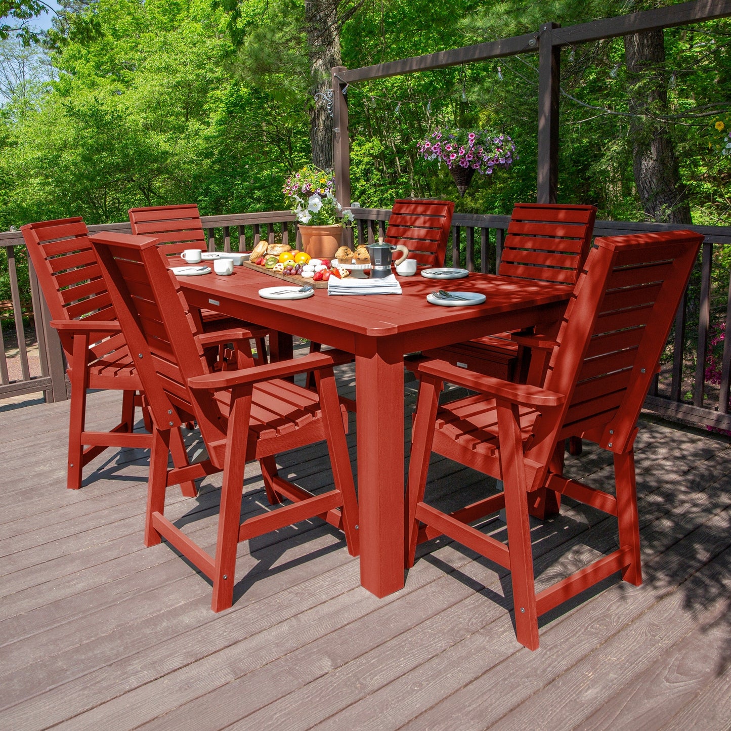 HIGHWOOD 7-Piece Counter Height Outdoor Dining Set - 42 x 84 Table