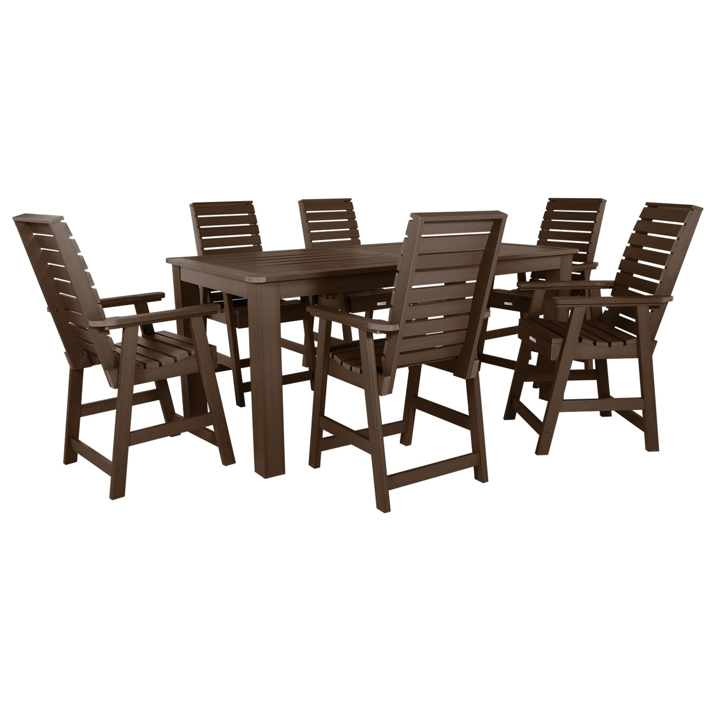 HIGHWOOD 7-Piece Counter Height Outdoor Dining Set - 42 x 84 Table