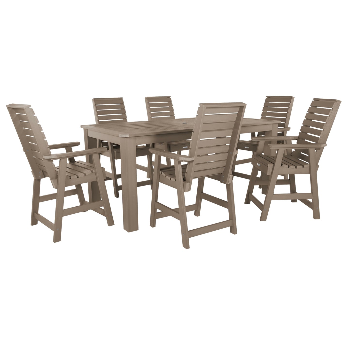 HIGHWOOD 7-Piece Counter Height Outdoor Dining Set - 42 x 84 Table