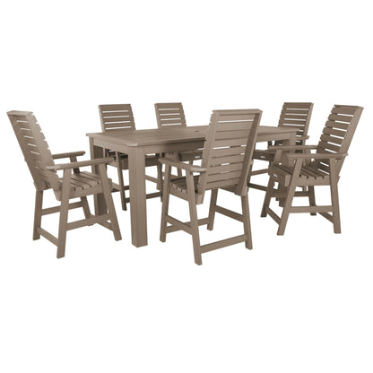HIGHWOOD 7-Piece Counter Height Outdoor Dining Set - 42 x 84 Table