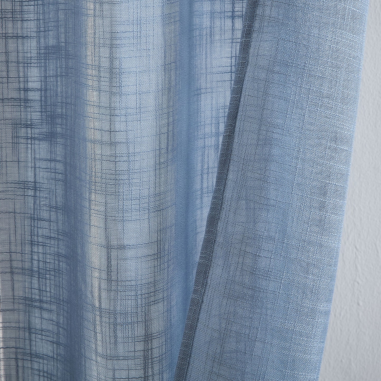 HLC.me Abbey Faux Linen Textured Semi Sheer Privacy Light Filtering Transparent Window Grommet Curtain Panels, Pair