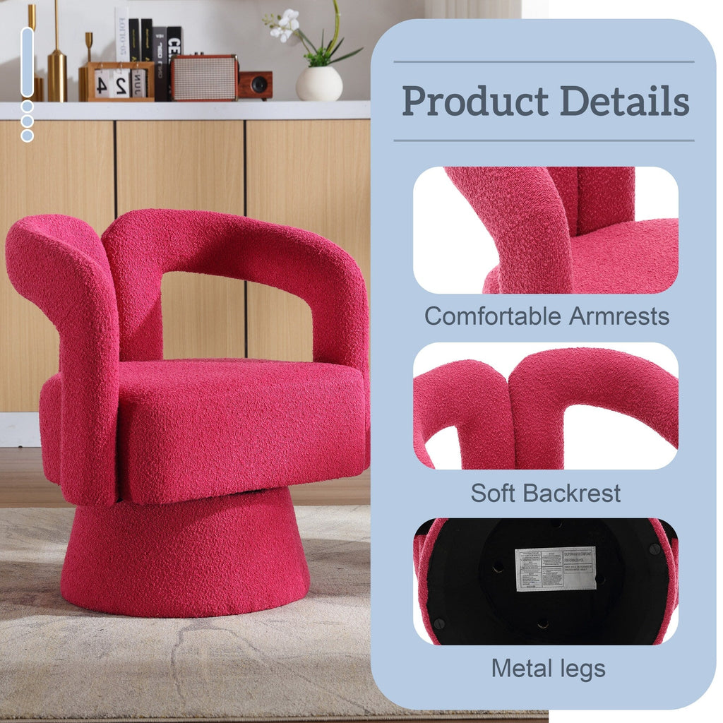 Fauteuils d'appoint pivotants à 360 degrés rembourrés Boucle de HOMEFUN