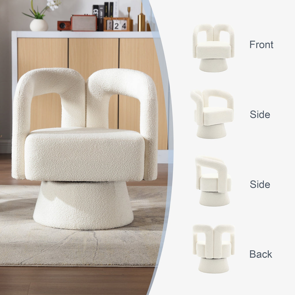 Fauteuils d'appoint pivotants à 360 degrés rembourrés Boucle de HOMEFUN