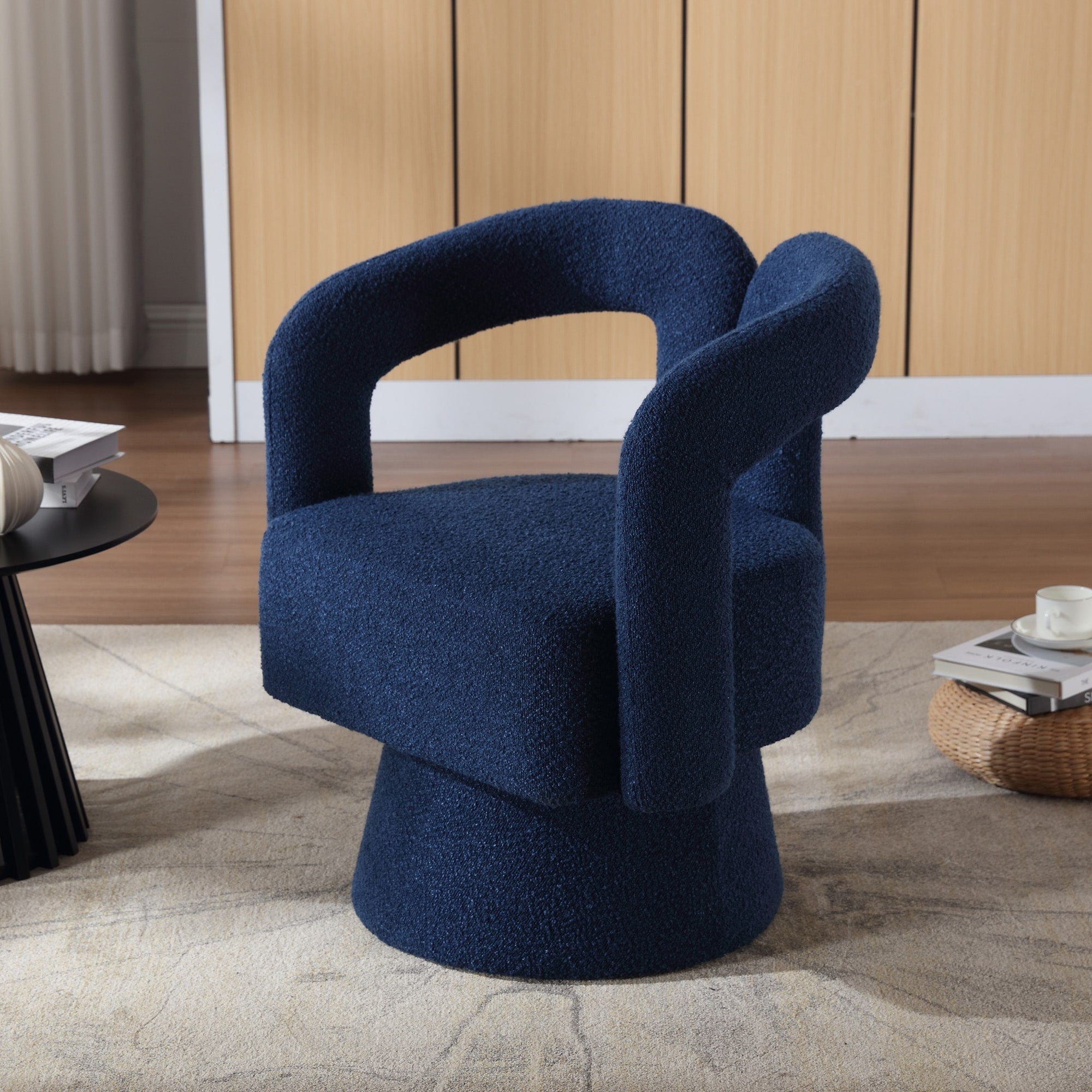 Fauteuils d'appoint pivotants à 360 degrés rembourrés Boucle de HOMEFUN