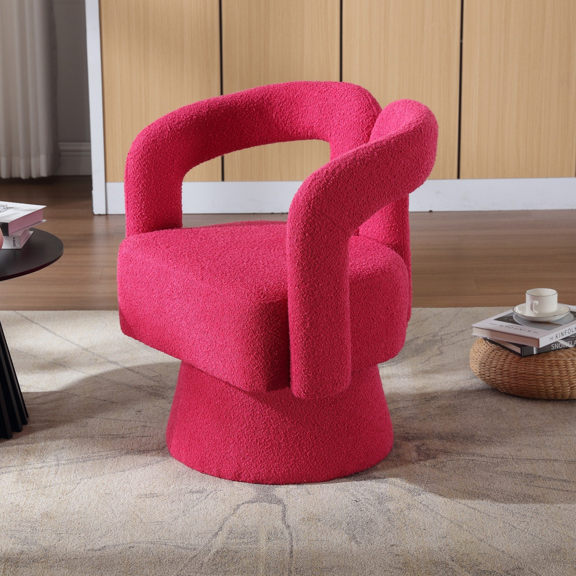 Fauteuils d'appoint pivotants à 360 degrés rembourrés Boucle de HOMEFUN