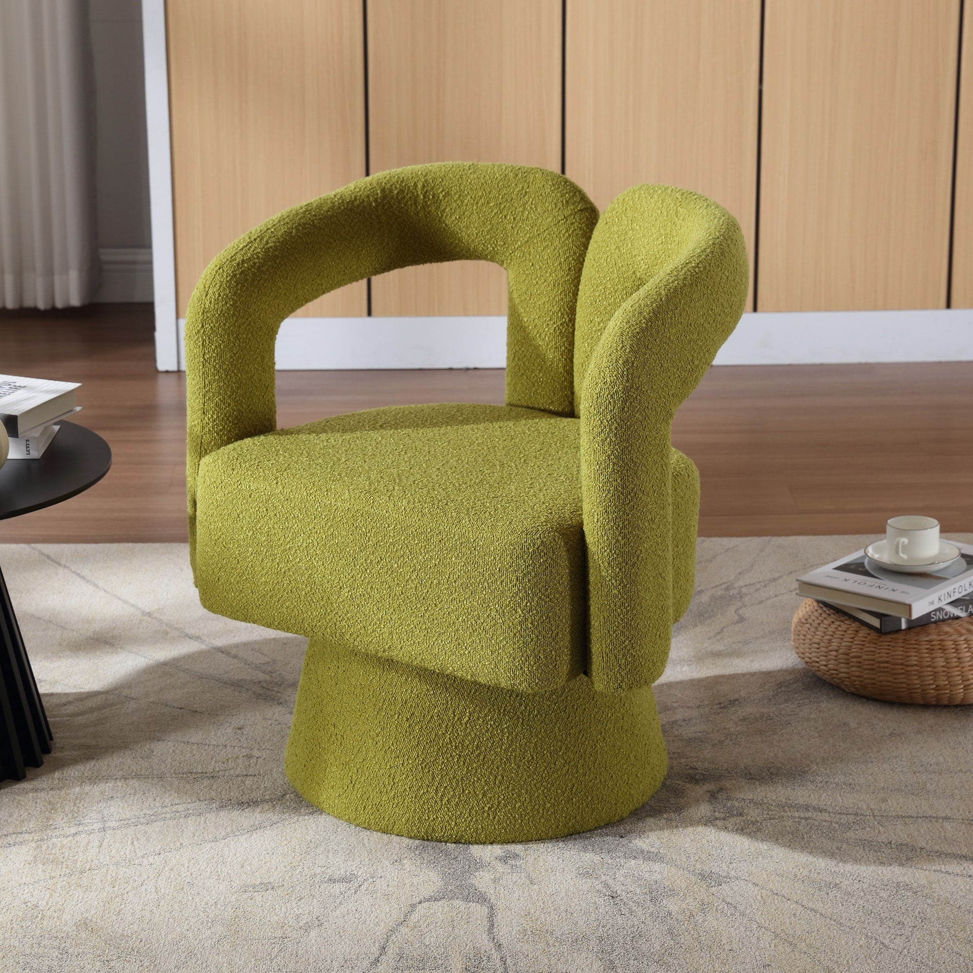 Fauteuils d'appoint pivotants à 360 degrés rembourrés Boucle de HOMEFUN