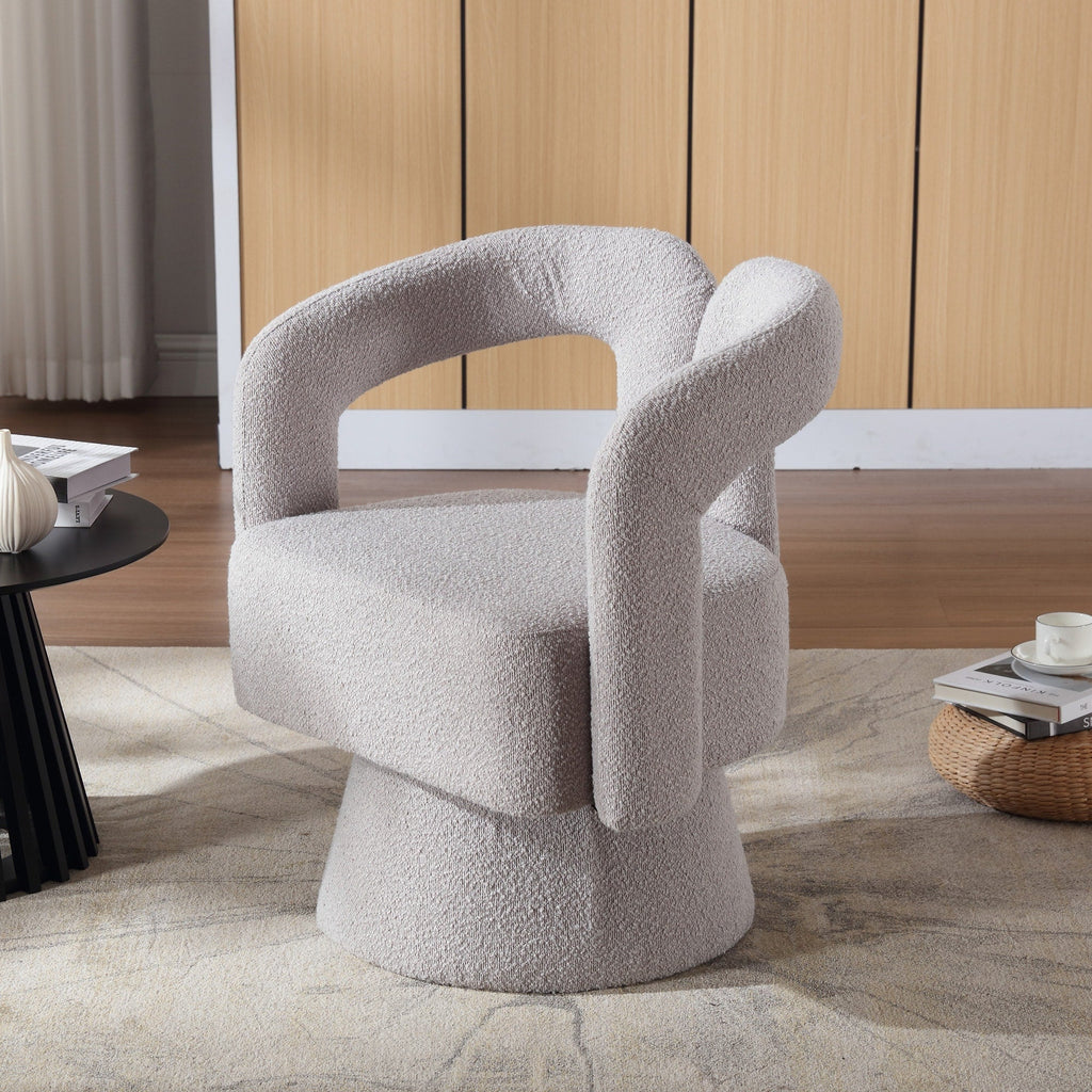 Fauteuils d'appoint pivotants à 360 degrés rembourrés Boucle de HOMEFUN