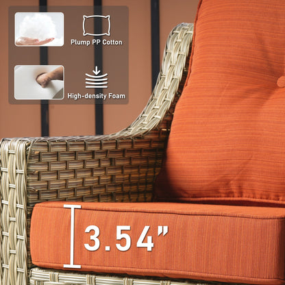 HOOOWOOO 6-pieces Wicker Patio Furniture Conversation Set with Coffee Table
