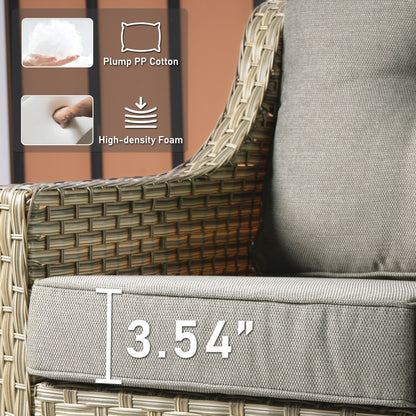 HOOOWOOO 6-pieces Wicker Patio Furniture Conversation Set with Coffee Table