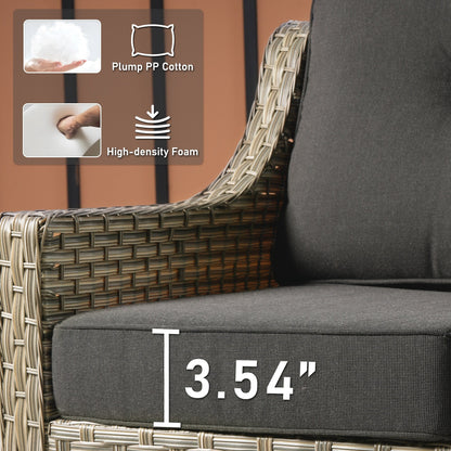 HOOOWOOO 6-pieces Wicker Patio Furniture Conversation Set with Coffee Table