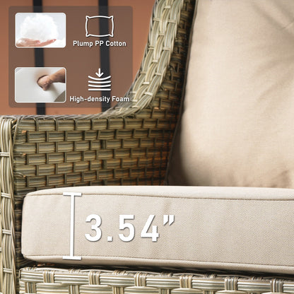 HOOOWOOO 6-pieces Wicker Patio Furniture Conversation Set with Coffee Table