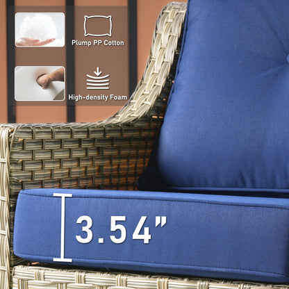 HOOOWOOO 6-pieces Wicker Patio Furniture Conversation Set with Coffee Table