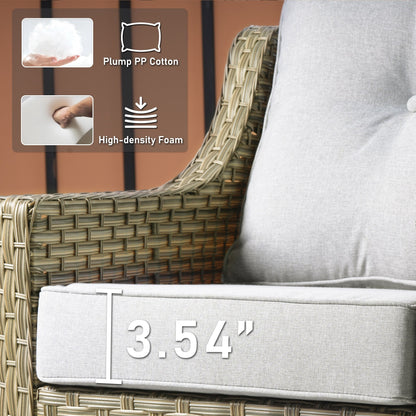 HOOOWOOO 6-pieces Wicker Patio Furniture Conversation Set with Coffee Table