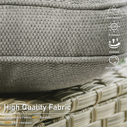 HOOOWOOO 6-pieces Wicker Patio Furniture Conversation Set with Coffee Table