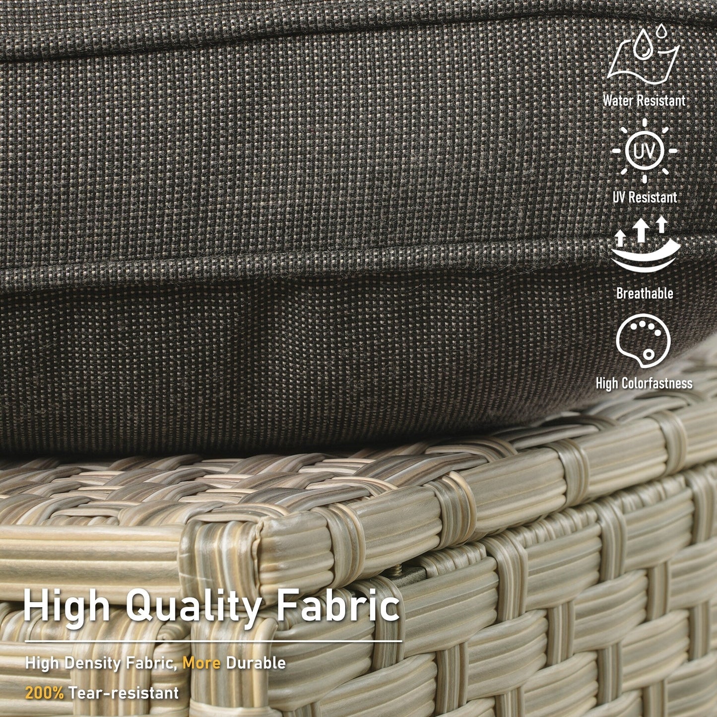 HOOOWOOO 6-pieces Wicker Patio Furniture Conversation Set with Coffee Table