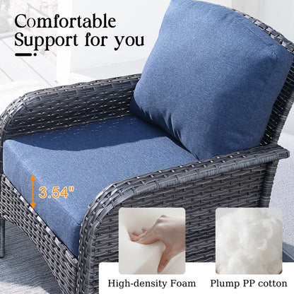 HOOOWOOO 2-piece Wicker Rattan Outdoor Patio Furniture Chair Set