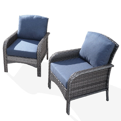 HOOOWOOO 2-piece Wicker Rattan Outdoor Patio Furniture Chair Set